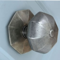 Blacksmith Pewter Patina Octagonal Centre Door Knob - External