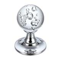 Bubbled Glass Ball Door Knobs on Polished Chrome Roses