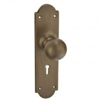 Croft 6505 Ball Door Knob on Shaped Backplate