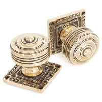 Tewkesbury Square Knob Set - Antique Brass Finish