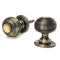 Antique Brass Reeded Door Knobs