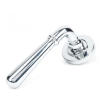 Newbury Lever on Round Rose Set - Polished Chrome