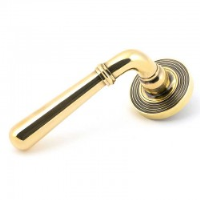 Newbury Lever on Beehive Rose Set - Aged Brass