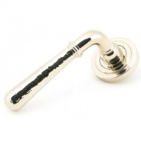 Hammered Newbury Lever on Art Deco Rose Set - Polished Nickel