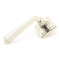 Avon Unsprung Lever Door Handle on Square Rose Set - Polished Nickel