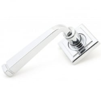 Avon Unsprung Lever Door Handle on Square Rose Set - Polished Chrome