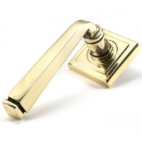 Avon Unsprung Lever Door Handle on Square Rose Set - Aged Brass