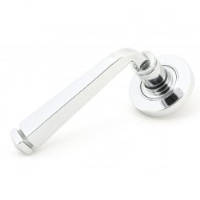 Avon Unsprung Lever Door Handle on Round Rose Set - Polished Chrome