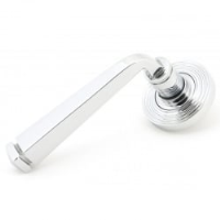 Avon Unsprung Lever Door Handle on Beehive Rose Set - Polished Chrome