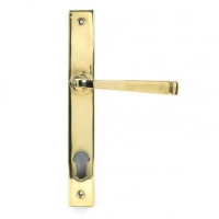 Avon Slimline Sprung Lever Latch Set - Polished Brass