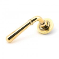 Aged Brass Newbury Lever on Round Rose Set - Unsprung