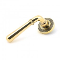 Aged Brass Newbury Lever on Beehive Rose Set - Unsprung
