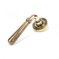Aged Brass Hammered Newbury Lever on Beehive Rose Set - Unsprung