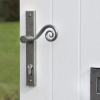 Blacksmith Pewter Patina Monkey Tail Slim Lever Espagnolette Door Handle