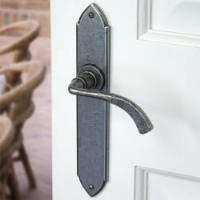 Blacksmith Pewter Patina Gothic Curved Lever Door Handle