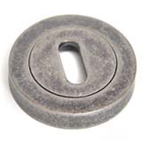 Round Escutcheon - Distressed Silver Finish