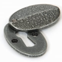 Blacksmith Pewter Patina Oval Escutcheon & Cover