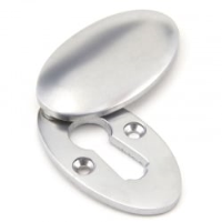 Satin Chrome Oval Escutcheon & Cover