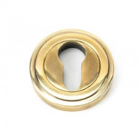 Aged Brass Art Deco Round Euro Escutcheon