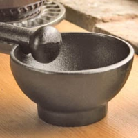 Cast Iron Mortar and Pestle with handle