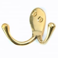 Brass Double Loop Coat Hook