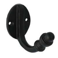 Single Acorn Hook - Black Finish