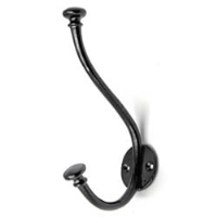 Ball Top Hat and Coat Hook - Black Finish