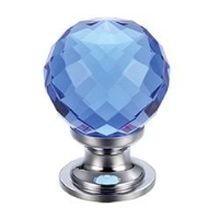Facetted Blue Glass Cabinet Knob