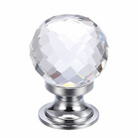 Facetted Clear Glass Cabinet Knob