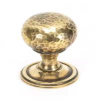 Aged Brass Hammered Mushroom Cabinet Knob