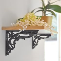 Victorian Scroll Leaf Cast Iron Shelf Bracket