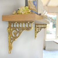 Brass Romanesque Shelf Bracket