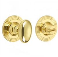 Croft 2247 Bathroom Oval Knob Turn and Release Reeded Covered Rose