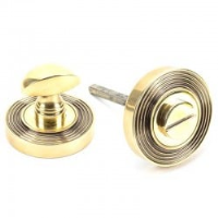 Aged Brass Beehive Round Bathroom Thumbturn Set