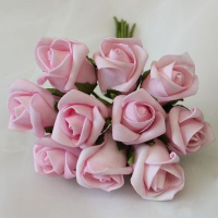 Artificial Colourfast Cottage Rose Bud Bunch - 24cm, Silver