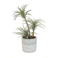 Artificial Airplant in Patterned Pot - 33cm, Green