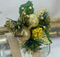 Artificial Bauble / Berry / Apple/ Parcel/ Pinecone Christmas Pick - Gold