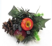 Artificial Fruit/ Pinecone Christmas Pick Natural - Apple / Red Berry / Pinecone Christmas Pick Natural