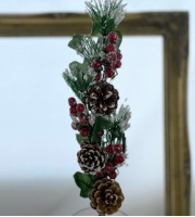 Artificial Large Spruce/ Pinecone / Berry Christmas Spray - Red