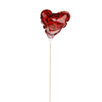 Balloon Rose Heart On Pick - 50cm, Red