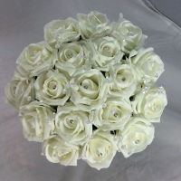 Artificial Chloe Medium Bouquet with Crystals - 22cm, White