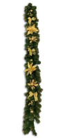 Artificial Glitter Christmas Garland - 180cm, Gold