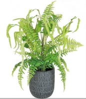 Artificial Catkin & Fern Arrangement - 48cm, Green