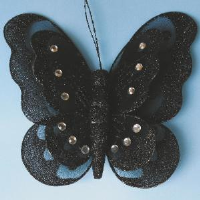 Artificial Butterflies Double Wing - 18cm, Brown