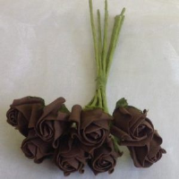 Artificial Colourfast Cottage Rose Bud Bunch, 8 Flowers - 21cm, Lime