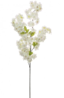 Artificial Silk Cherry Blossom Branch - 100cm, Cream