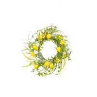 Artificial Lemon Foliage Wreath - 51cm, Yellow