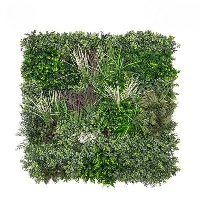 Artificial Green Wall Detchant  Mix 100 x 100cm FR UV - 100cm x 100cm, Greens