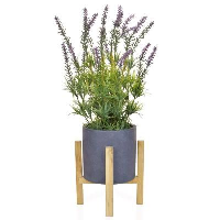 Artificial Lavender in a Slate Pot on a Stand - 46cm, Purple