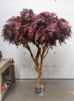Artificial Bespoke Large Maple Tree - 220cm, Burgundy